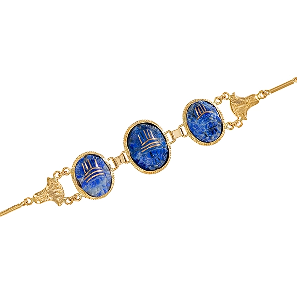 Armband, 14K, Gelbgold, Lapis