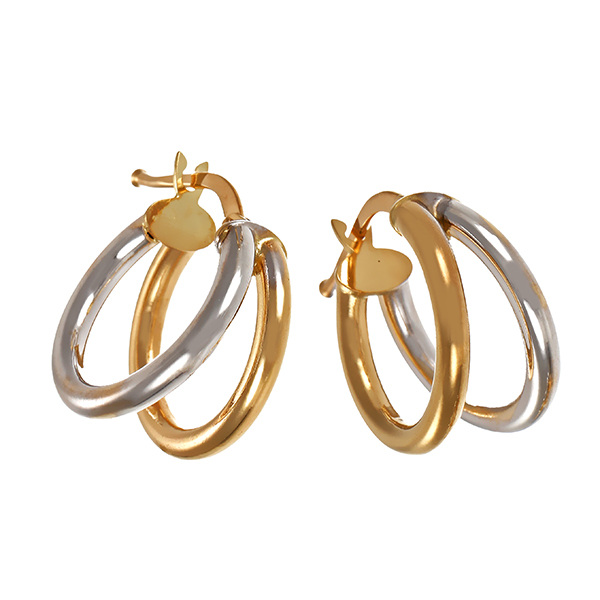 Creolen, 14K, Gelb-/Weißgold