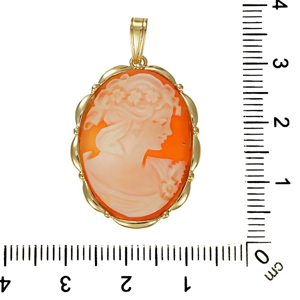 Anhänger, 8K, Gelbgold, Gemme