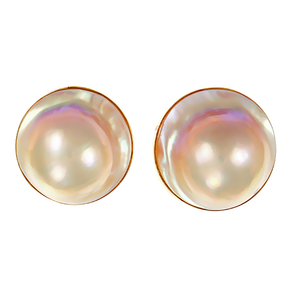 Ohr-Clipse, 18K, Gelbgold, Mape-Perlen