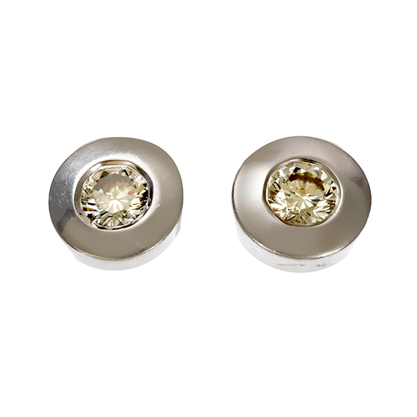 Solitärstecker, 14K, Gelb-/Weißgold, Brillanten