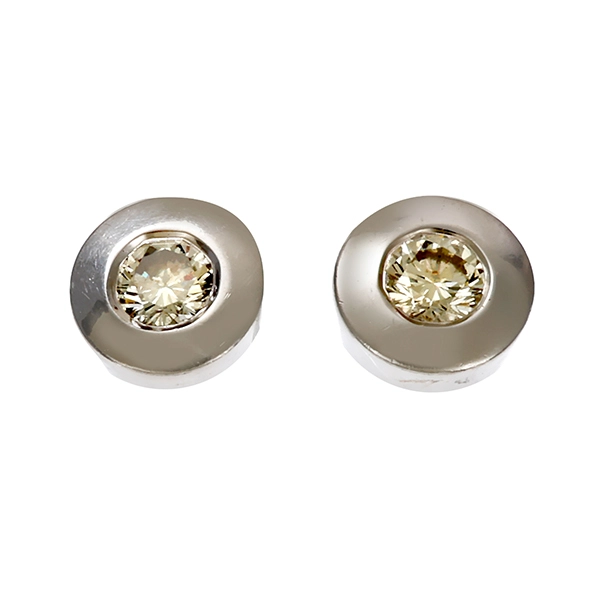 Solitärstecker, 14K, Gelb-/Weißgold, Brillanten