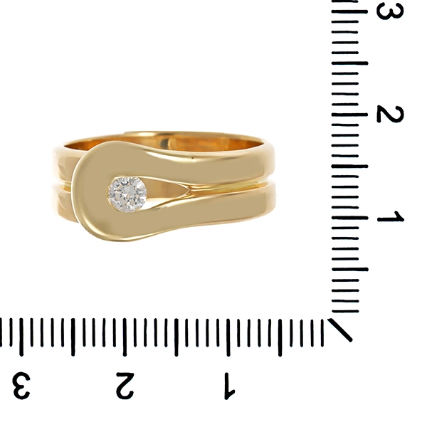 Diamantring, 14K, Gelbgold, Brillant 0,17 ct