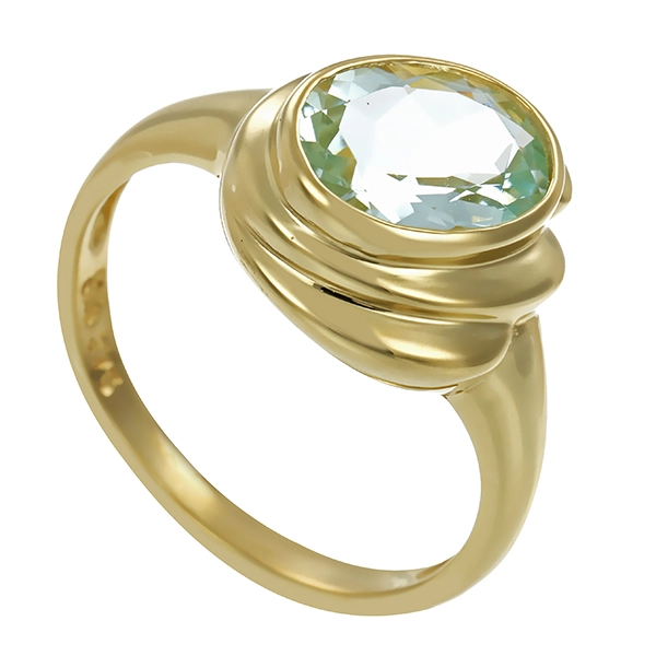 Ring, 9K, Gelbgold, Aquamarin