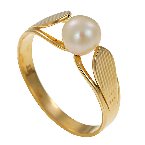 Ring, 8K, Gelbgold, Perle
