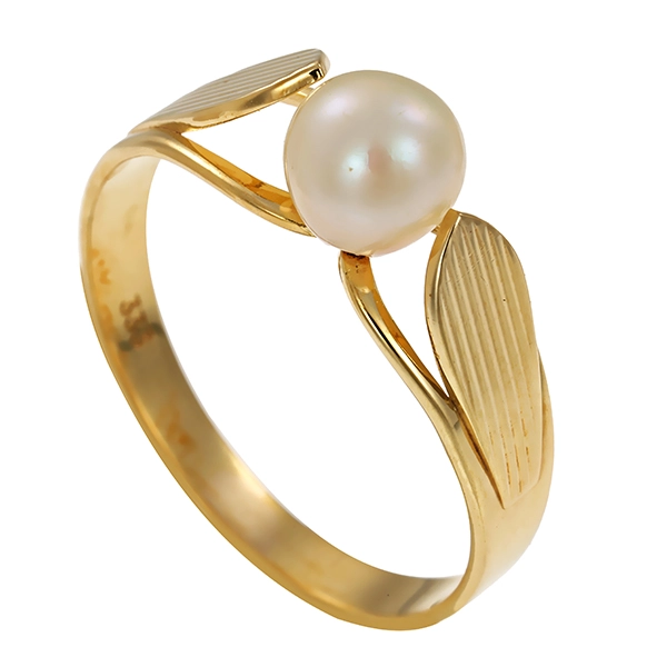 Ring, 8K, Gelbgold, Perle