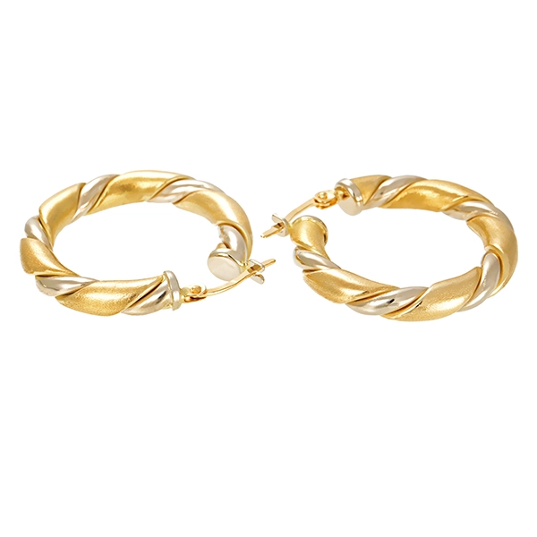 Creolen, 14K, Gelb-/Weißgold