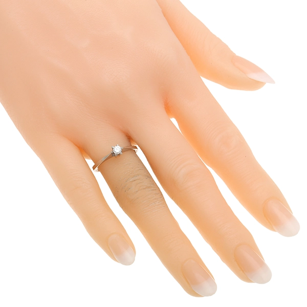 Diamantring, 14K, Weißgold, Brillant 0,13 ct