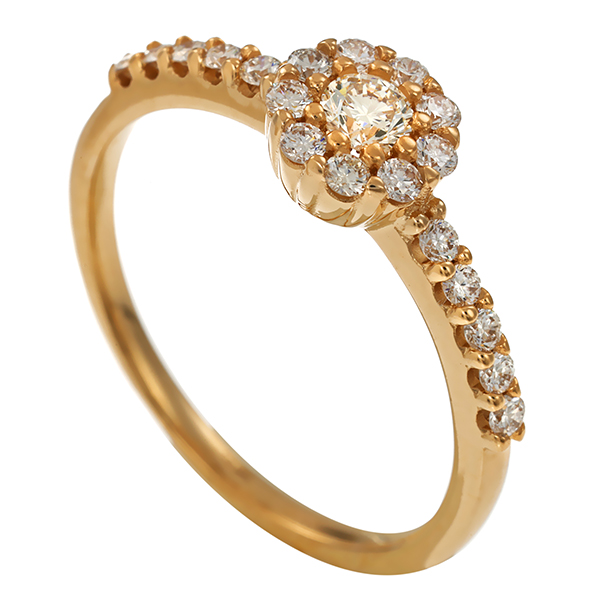Brillantring, 14K, Gelbgold