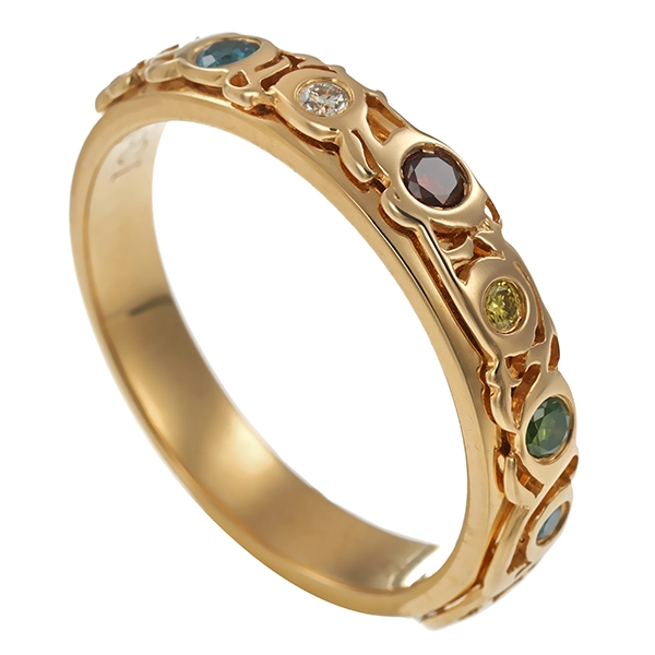 Ring, 14K, Gelbgold, Brillanten