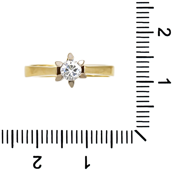 Diamantring, 14K, Gelb-/Weißgold, Brillant 0,23 ct
