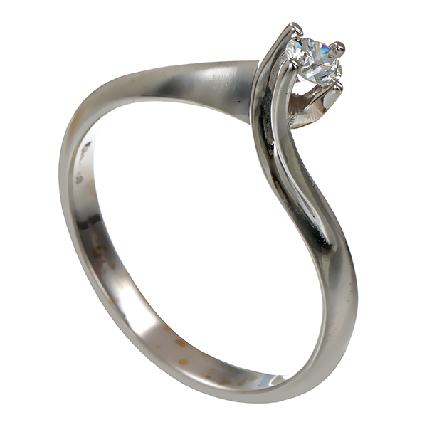 Diamantring, 18K, Weißgold, Brillant