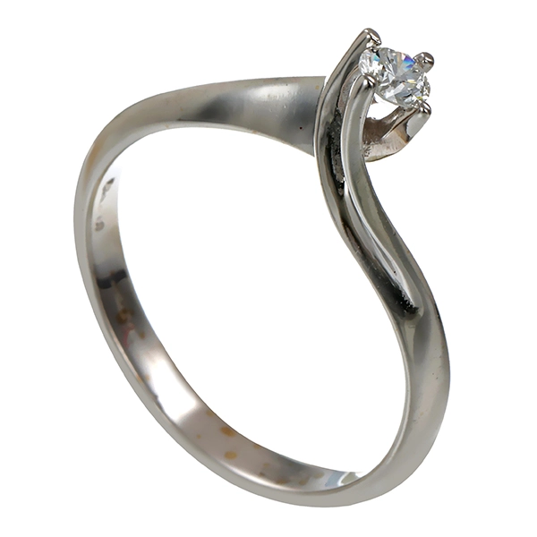 Diamantring, 18K, Weißgold, Brillant