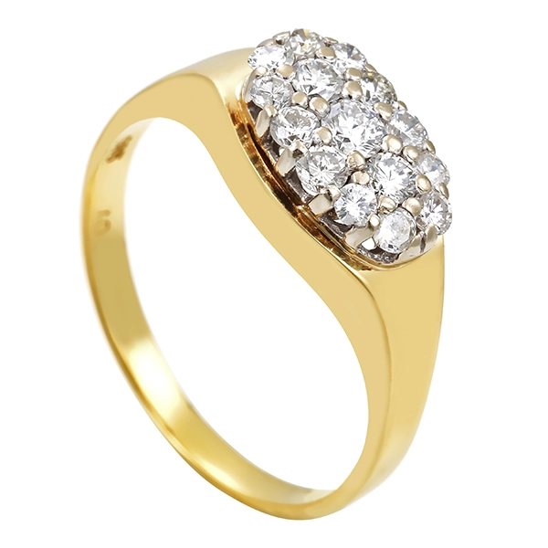 Diamantring, 14K, Gelb-/Weißgold, Brillanten