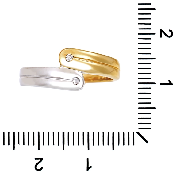 Diamantring, 14K, Gelb-/Weißgold, Brillanten
