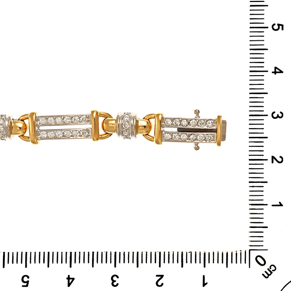 Armband, 18K, Gelb-/Weißgold, Brillanten