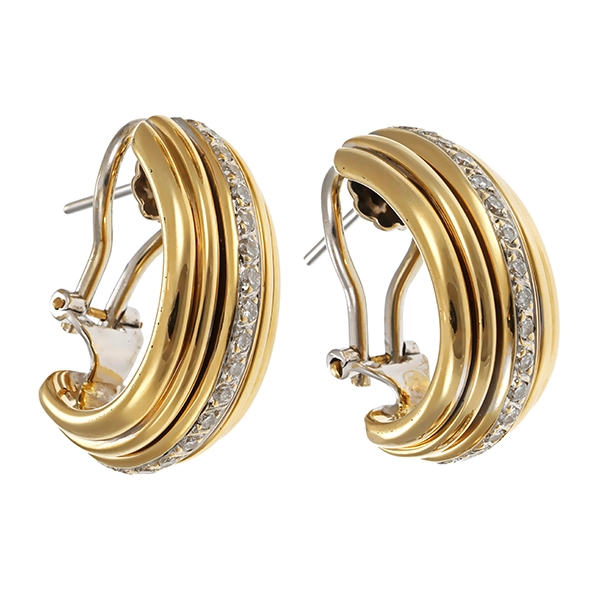 Ohrringe, 18K, Gelb-/Weißgold, Brillant