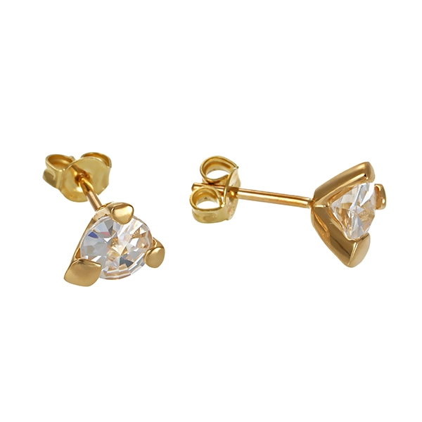 Ohrstecker, 14K, Gelbgold, Zirkonia