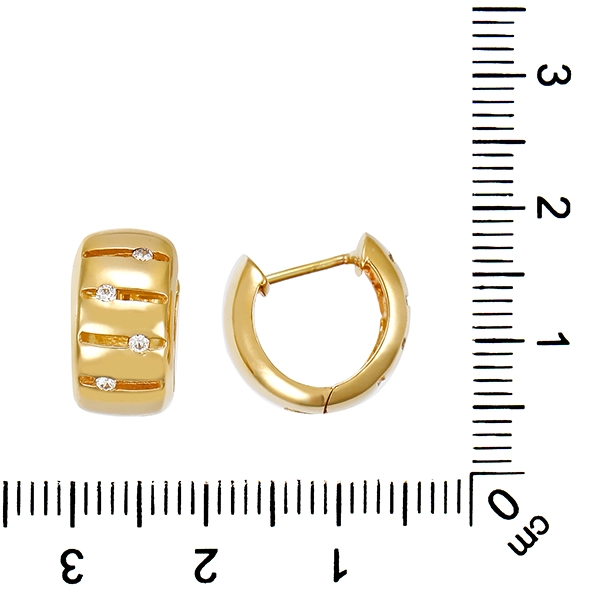 Creolen, 14K, Gelbgold, Zirkonia