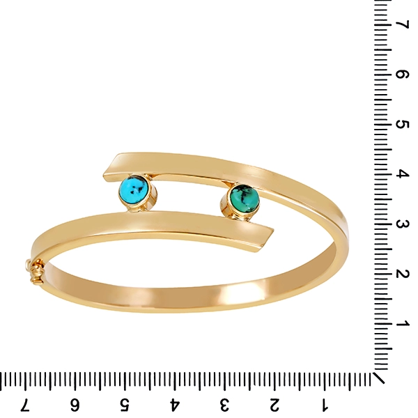 Armreif, 14K, Gelbgold, Türkis