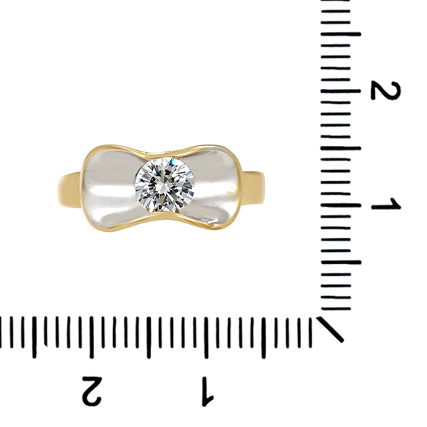 Ring, 14K, Gelb-/Weißgold, Zirkonia