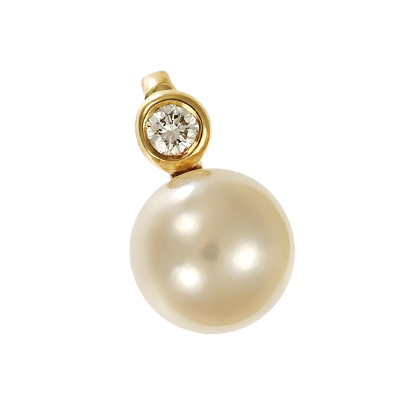 Anhönger, 14K, Gelbgold, Brillant, Perle