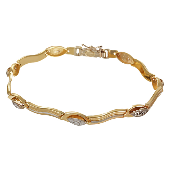 Armband, 14K, Gelb-/Weißgold