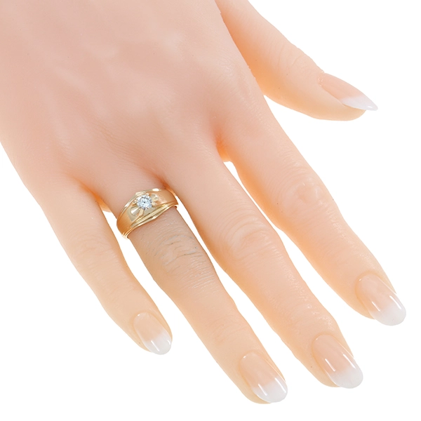 Diamantring, 18K, Gelbgold, Brillant 0,32 ct