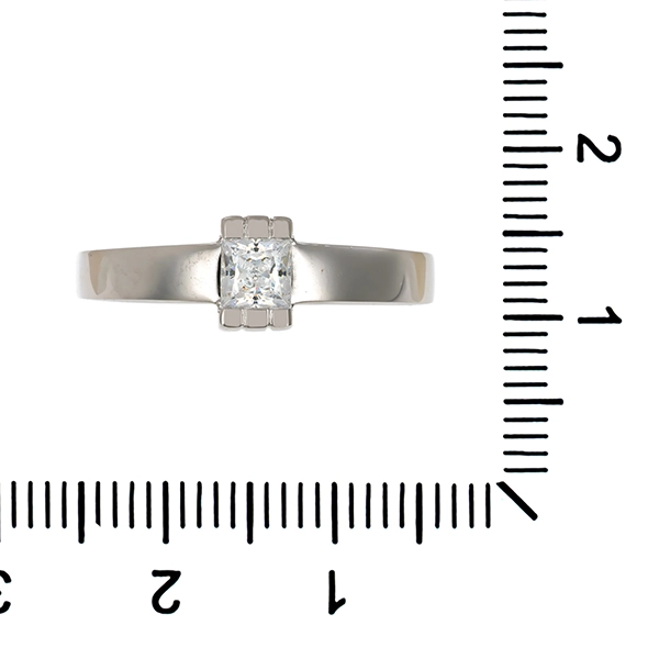 Ring, 14K, Weißgold, Zirkonia