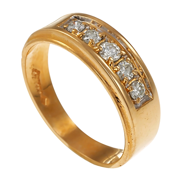 Diamantring, 14K, Gelbgold, Brillant 0,35 ct
