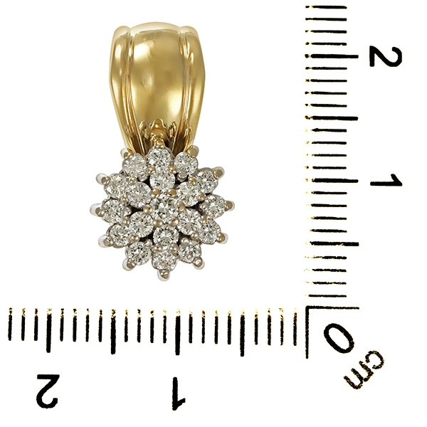 Anhänger, 14K, Gelb-/Weißgold, Brillanten
