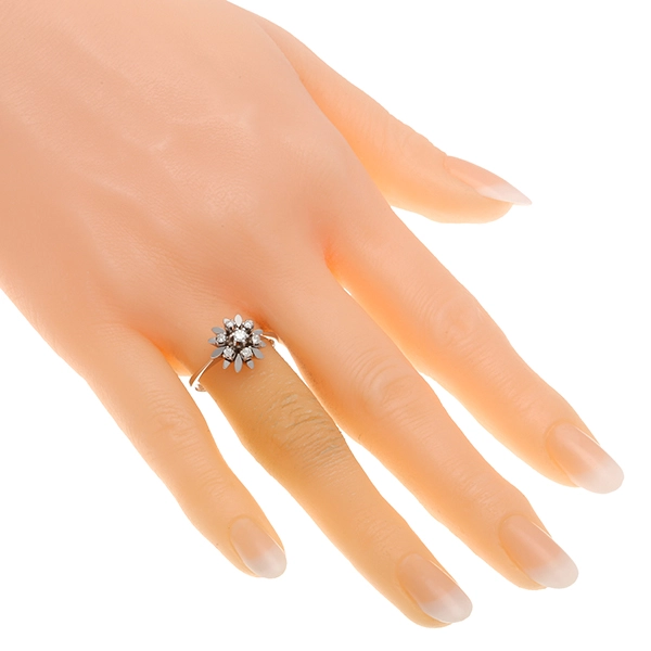 Brillantring, 14K, Weißgold, 7 Brillanten 0,20ct