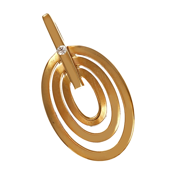 Anhänger, 9K, Gelbgold, Zirkonia