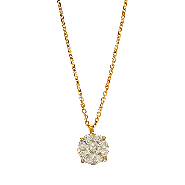 Collier, 14K, Gelbgold, Brillanten