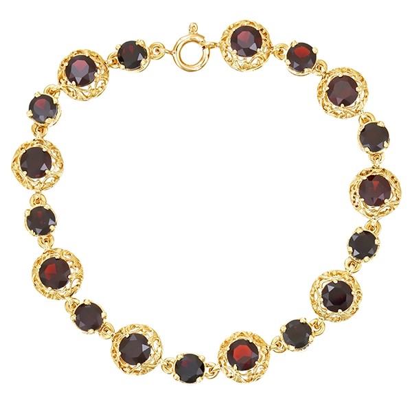 Armband, 18K, Gelbgold, Granat