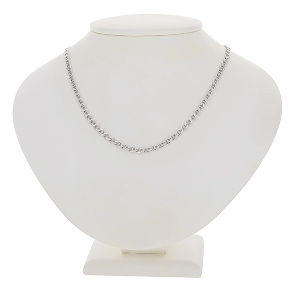 Kette, 8K, Weißgold, Stegpanzer