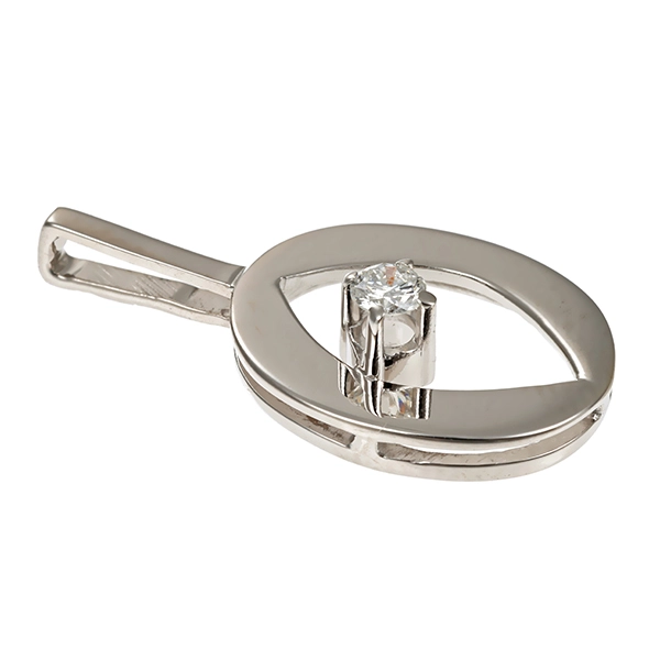 Anhänger, 14K, Weißgold, Brillant