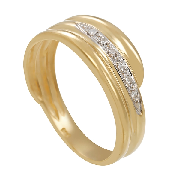 Diamantring, 14K, Gelb-/Weißgold, Diamanten