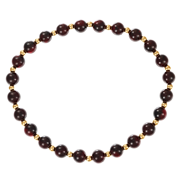 Schmucksteinarmband, 14K, Gelbgold, Granat