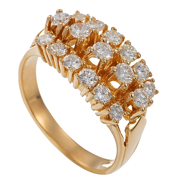 Brillantring, 14K, Gelbgold, 1,00ct