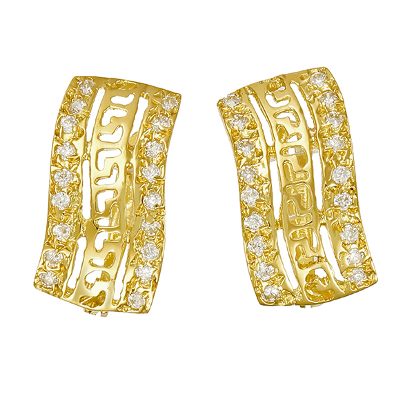 Ohrringe, 18k, Gelbgold, Zirkonia