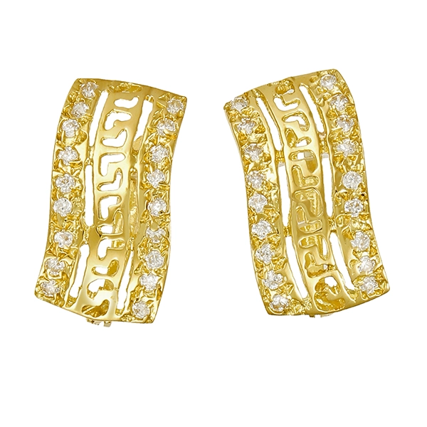 Ohrringe, 18k, Gelbgold, Zirkonia
