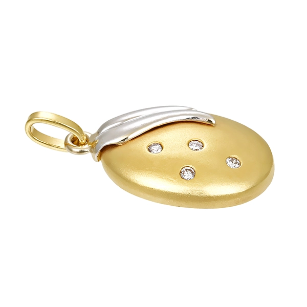 Anhänger, 14K, Gelb-/Weißgold, Brillant