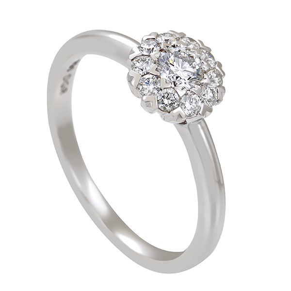 Diamantring, 18K, Weißgold, Brillanten 0,44 ct