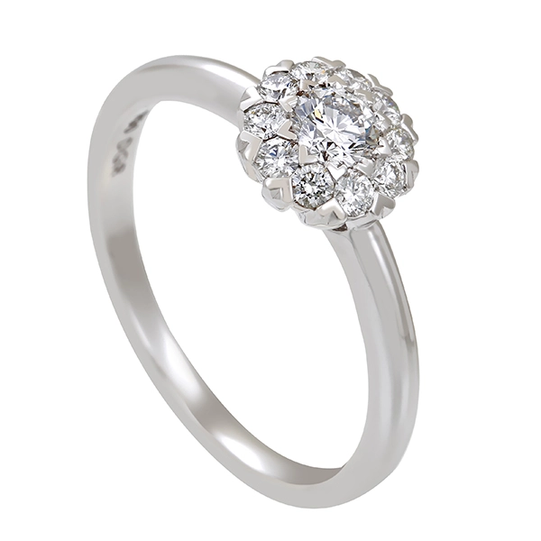 Diamantring, 18K, Weißgold, Brillanten 0,44 ct