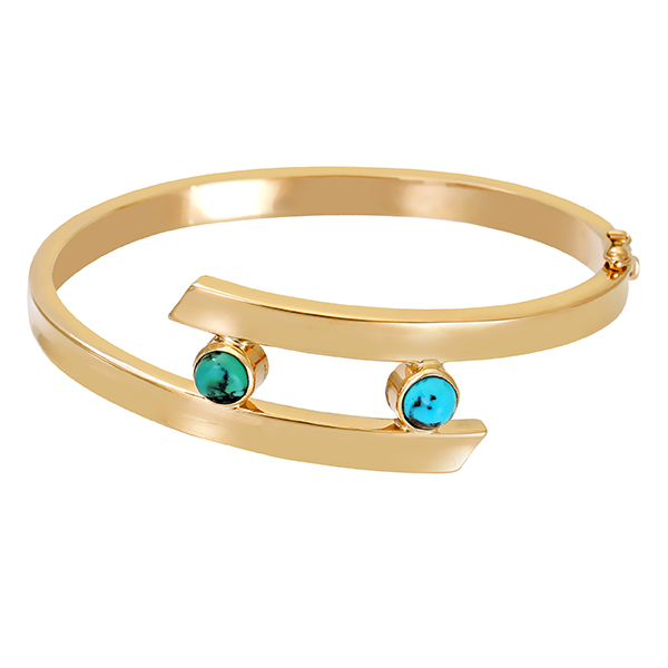 Armreif, 14K, Gelbgold, Türkis