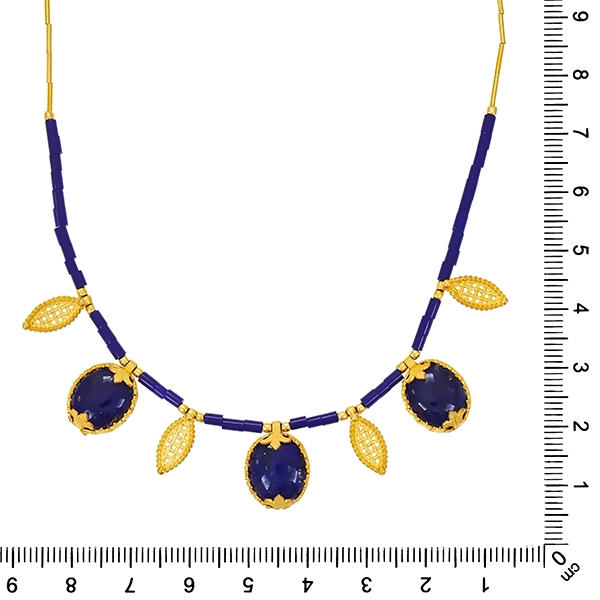 Collier, 14K, Gelbgold, Lapis