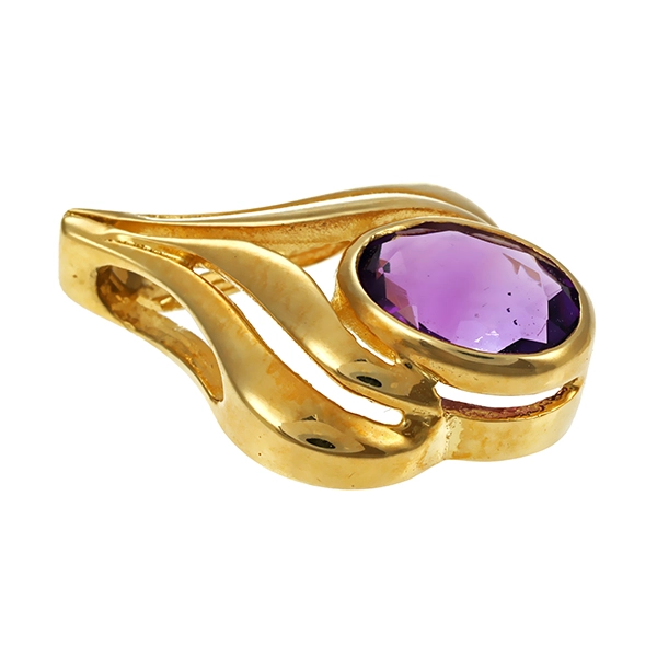Anhänger, 14K, Gelbgold, Amethyst