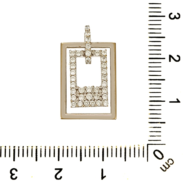 Anhänger, 18K, Weißgold, Zirkonia