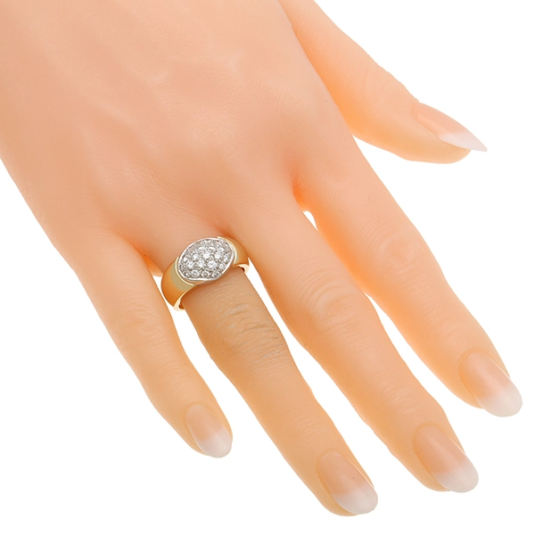 Diamantring, 18K, Gelb-/Weißgold, Brillanten 0,60 ct
